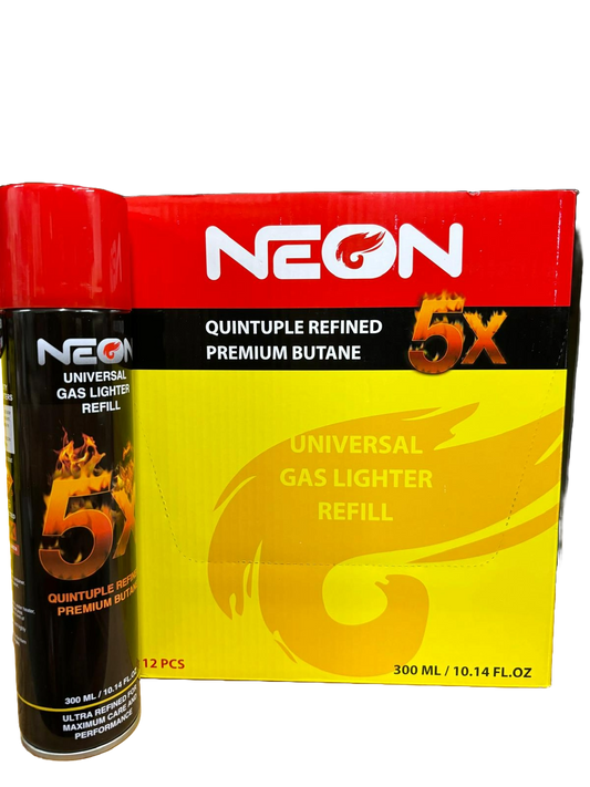 Neon 5xRefined Premium Butane - Universal Gas Lighter