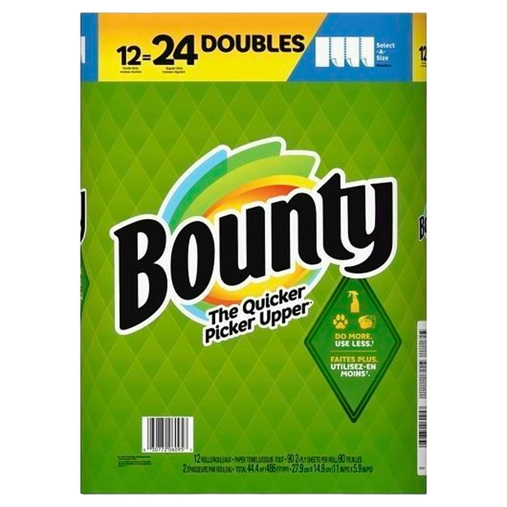 Bounty Paper Towel White Select-A-Size Roll, 12 ct