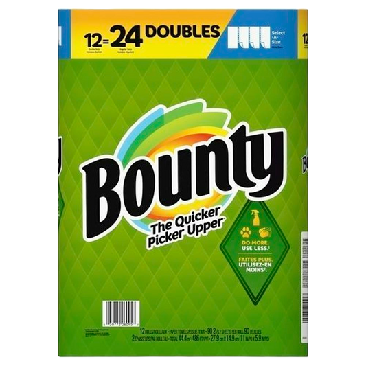 Bounty Paper Towel White Select-A-Size Roll, 12 ct