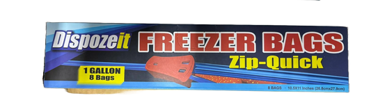 Disposeit Freezer Bags Zip Quick - 8 Bags